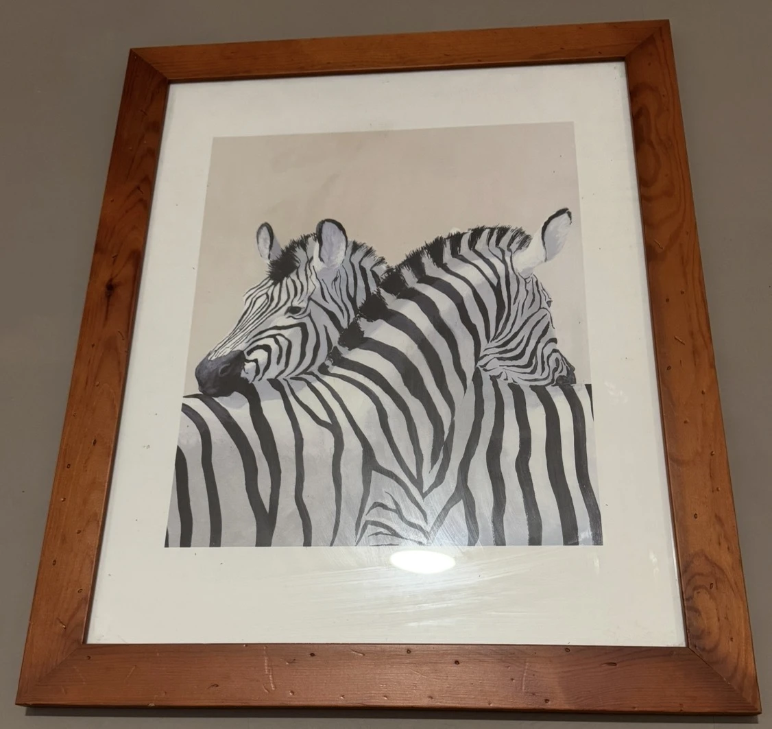 Tableau câlin de zèbres 