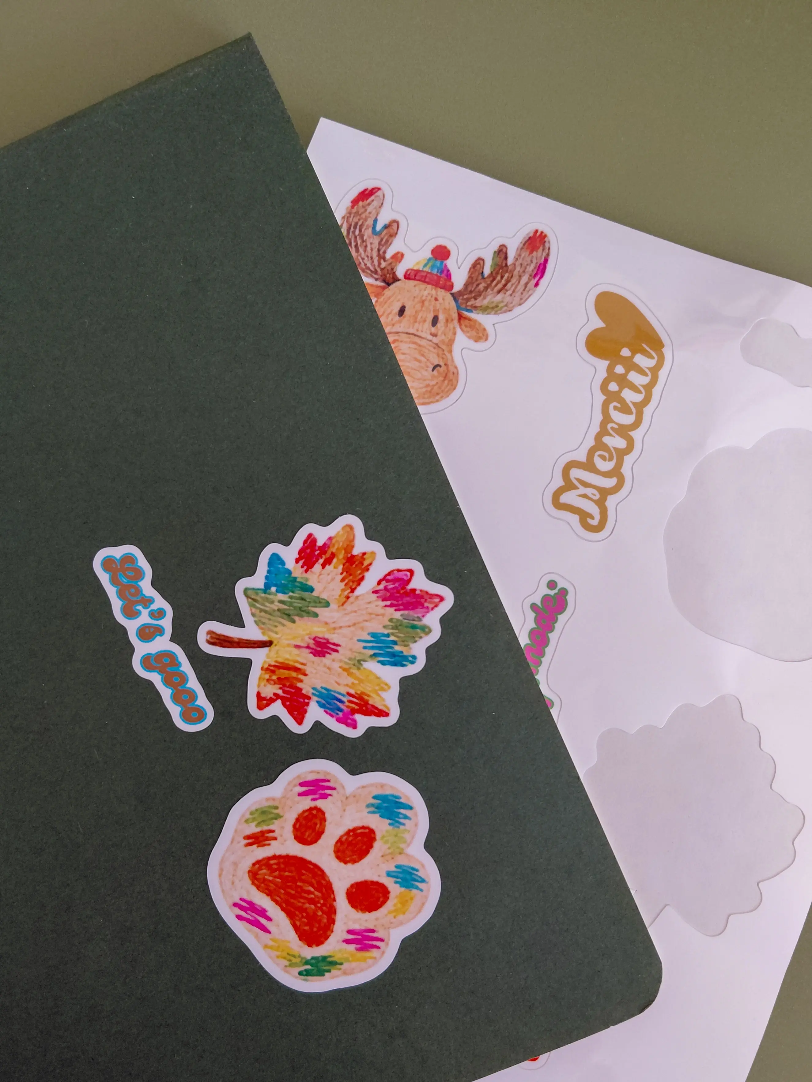 Les stickers + la carte