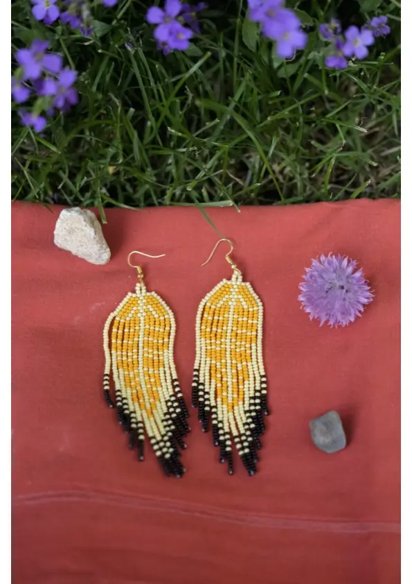 Boucles d'oreille "Pluie de couleurs" - Jaune