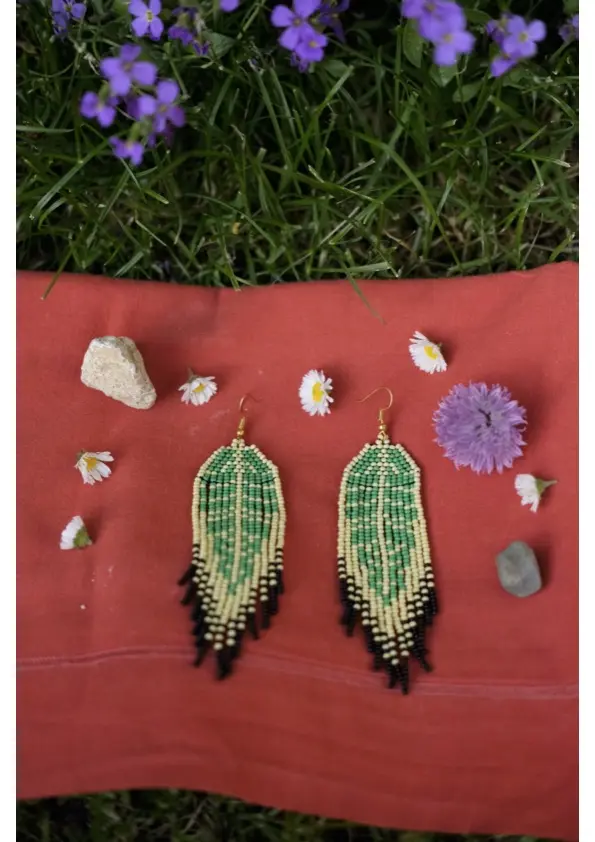 Boucles d'oreille "Lluvias de Colores" - Verte
