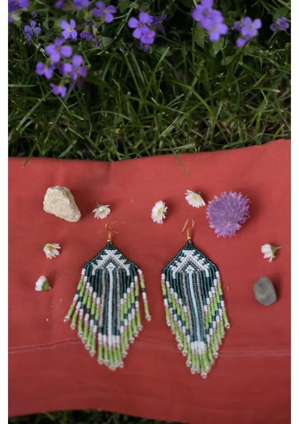 Boucles d'oreilles "Cascadas de Sibundoy - Verte