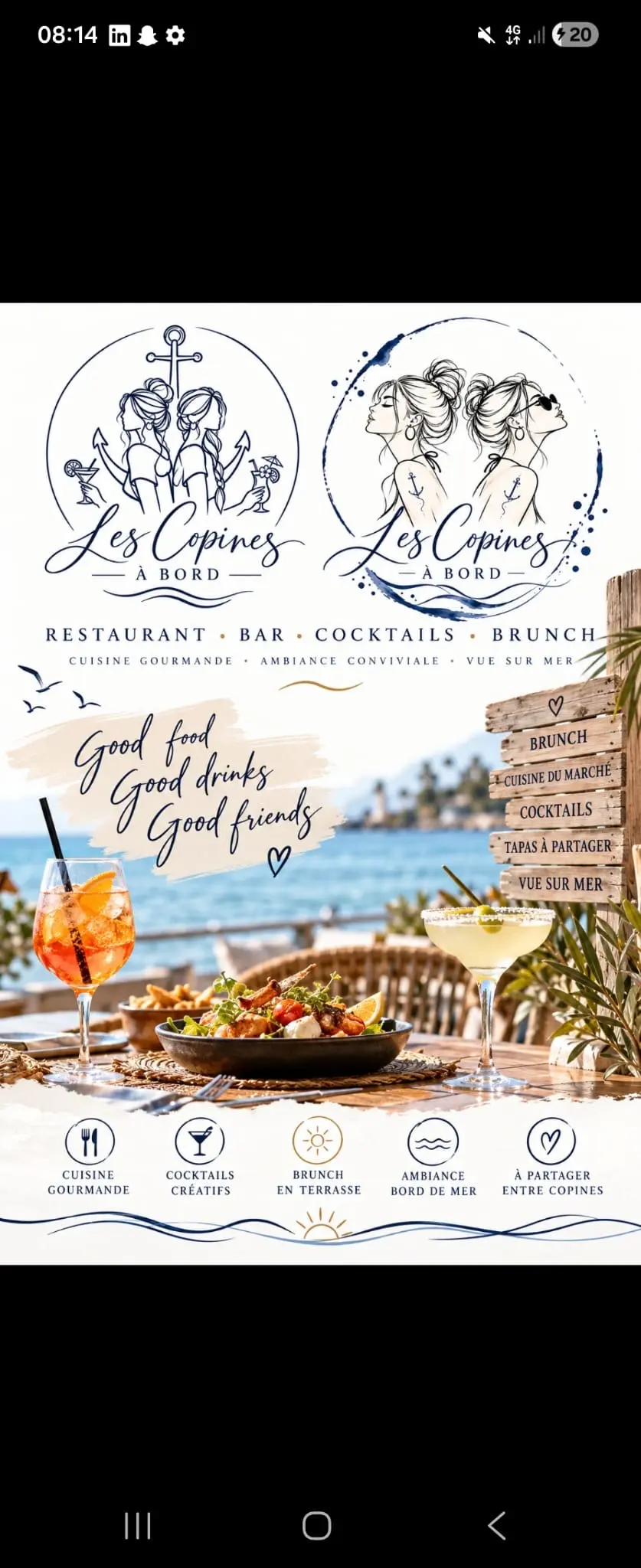 Un repas dans notre futur restaurant de bord de plage 