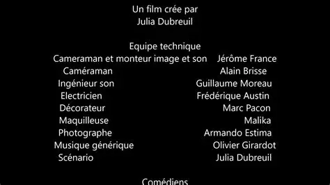 Un immense merci et votre nom au générique