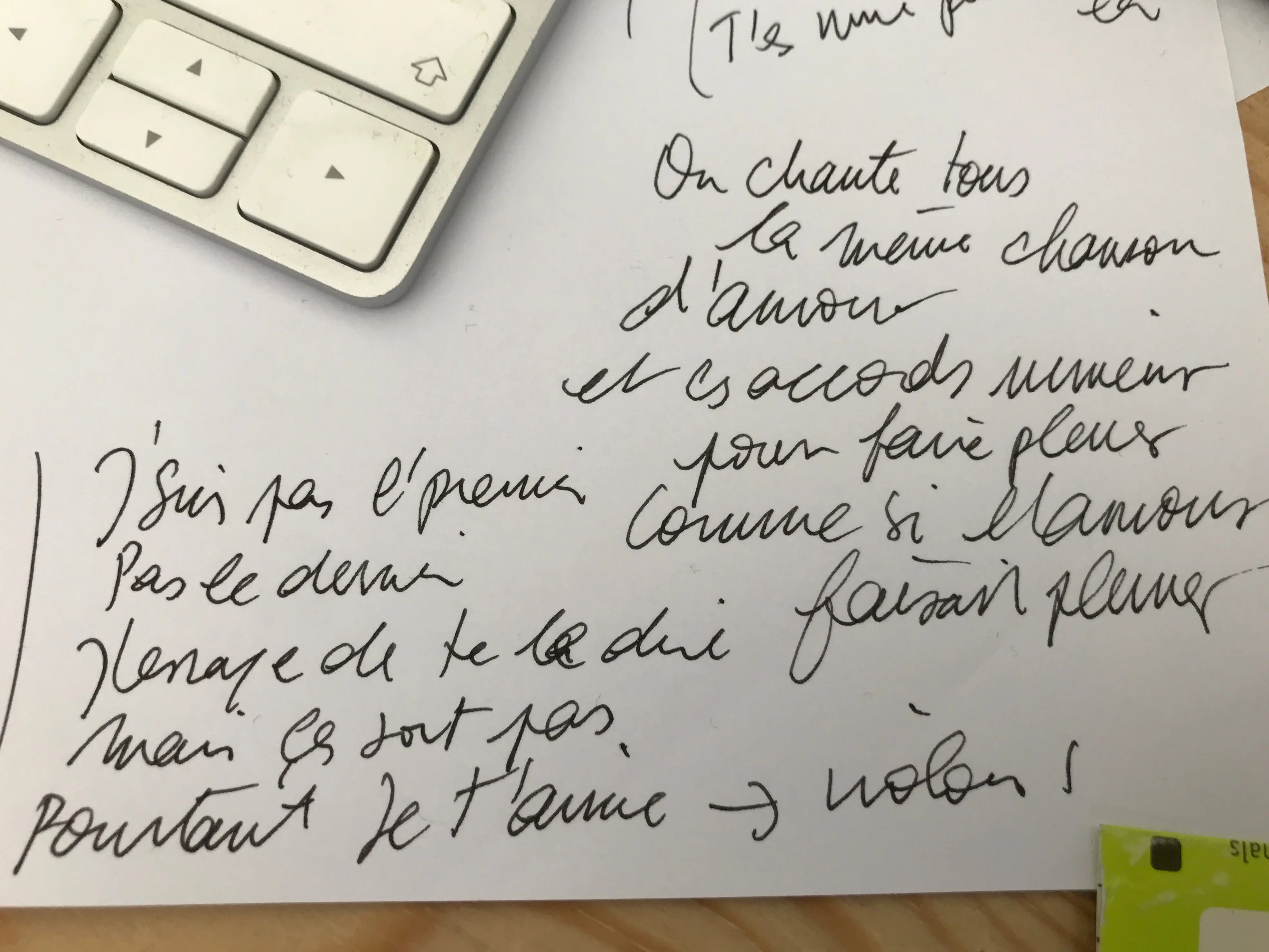 La chanson manuscrite